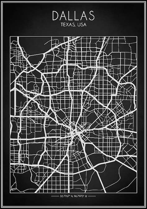 Dallas Map By Zapista Ou In 2021 Dallas Map Street Map City Map Poster