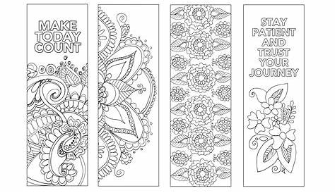 Free Printable Bookmarks to color with intricate designs - Smiling Colors