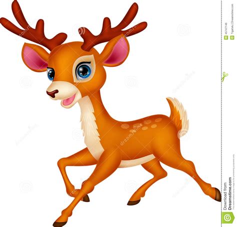 Cute Deer Cartoon Stock Vector Illustration Of Large