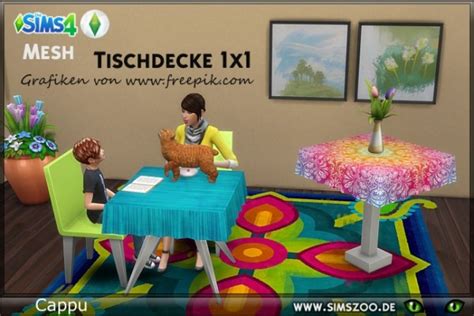 Blackys Sims 4 Zoo Tablecloth 1x1 By Cappu • Sims 4 Downloads