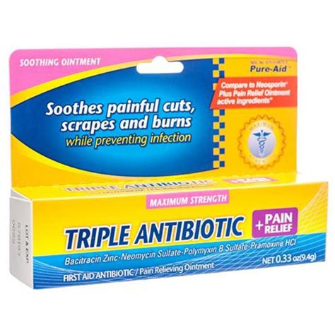 Pure Aid Triple Antibiotic Ointment For Cut Wound And Burn Plus Pain