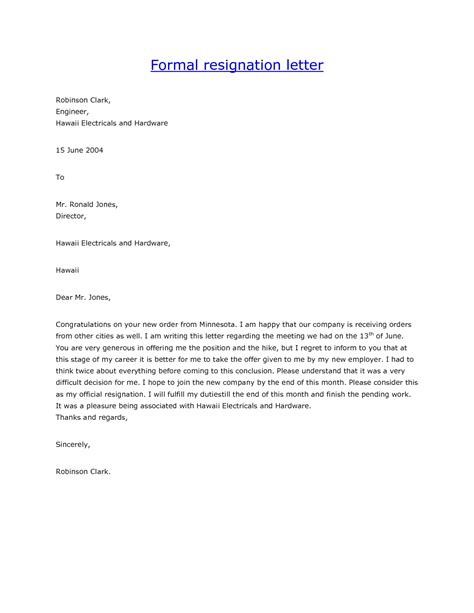 Please accept this letter as formal notification of my resignation from capitol company. Professional Resignation Letter Template | Letters - Free ...
