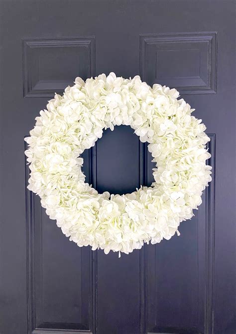 Hydrangea Wreath White Hydrangea Wreath White Wreath Spring Etsy