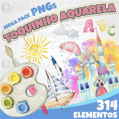 Kit Digital Toquinho Aquarela Pague 1 Leve 3 Elo7