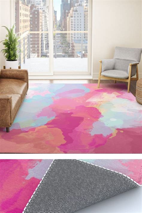 Colorful Abstract Pink And Blue Pattern Rug Colorful Rugs Rug