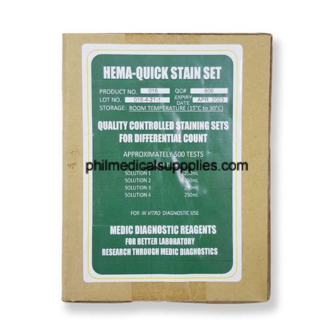 Hema Quick Stain Set 500t Medic Philippine Medical Supplies