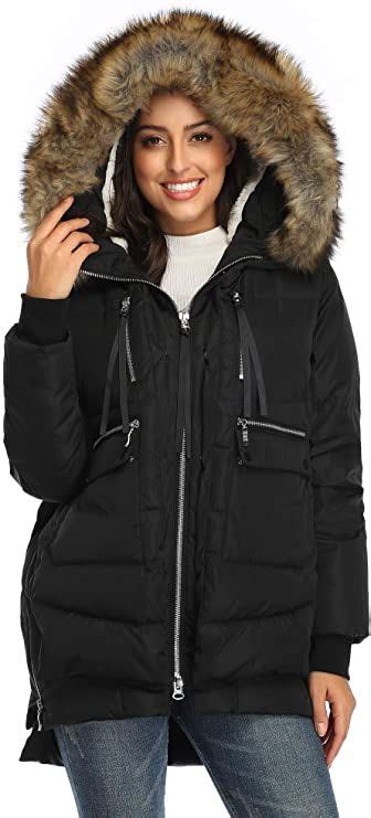 Fadshow Womens Winter Down Jackets Long Down Coats Warm Parka With