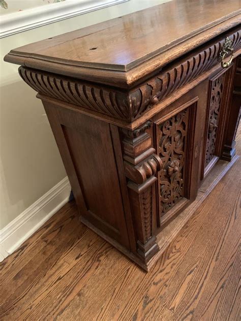 Antique Carved Wood Foyer Cabinetchest 30 X 19d X 32 12h For Sale In