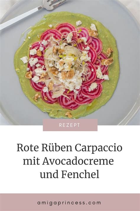A Plate With Food On It And The Words Rote Ribben Carpaccio Mit