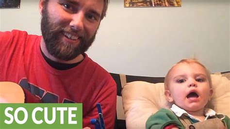 Baby Hilariously Sings Along To Dads Guitar Playing Youtube