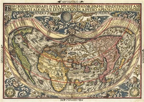 Old Map Of The World 1520 Extremely Rare Ancient Map Fine Etsy