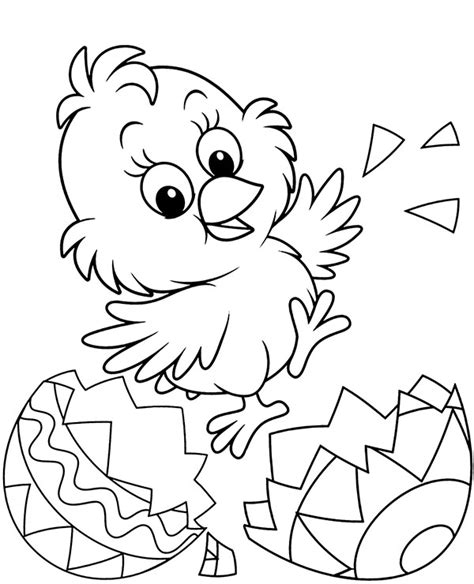 Easter Chick Coloring Page For Easter
