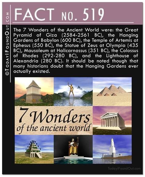 7 Ancient Wonders Of The World Fun Facts Wtf Fun Facts Facts