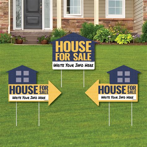 House For Sale Sign Yard Sign With Stakes Double Sided Outdoor Lawn