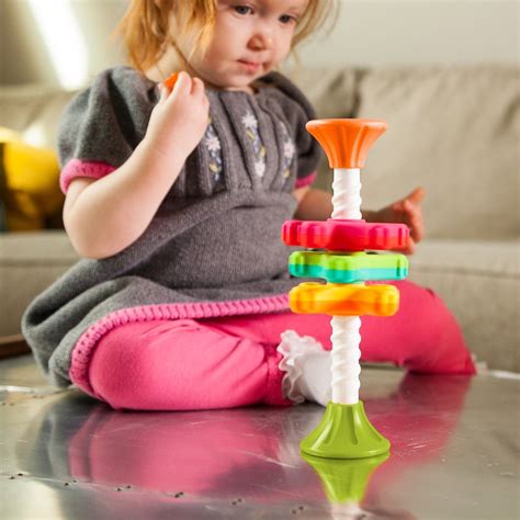Kids Minispinny Toy, Spinagain Pink Minispinny Popper Coggy Teeter Kids POPPER Toy By Fat Brain 