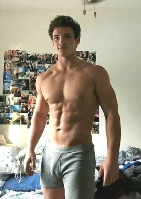 Shirtless Male Athletic Jock Muscular Beefcake Nude Towel Hunk Photo