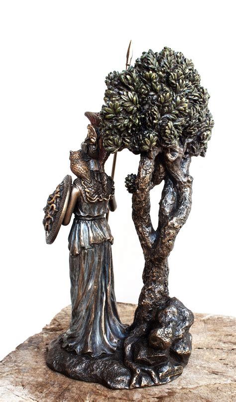 Athena Statue Figurine Under Sacred Olive Treeathena Bronze Etsy