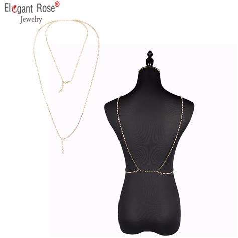 Buy Elegant Rose Fashion Gold Silver Rhinestone Body Jewelry Sex Necklaces For