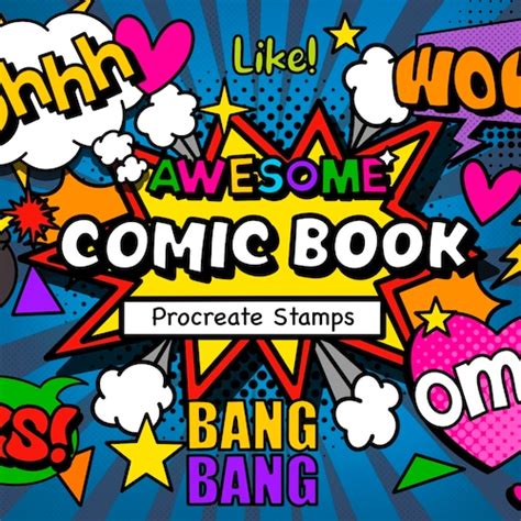 99 Comic Book Stamps For Procreate Comic Stamps Etsy
