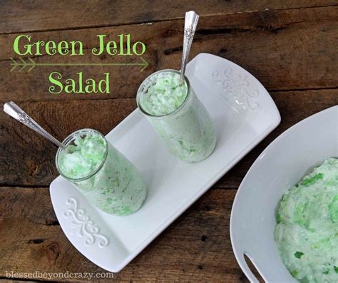 Green jello and mix well. Green Jello Salad -add cherries and mini marshmallows | Green jello salad