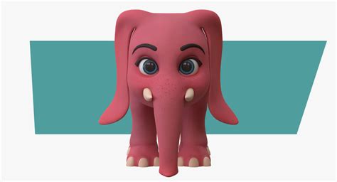 3d Cartoon Elephant Girl Turbosquid 1346529