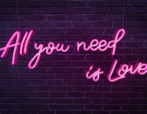 All You Need Is Love Neon Art Sign Light Lamp Illuminate Shop Etsy