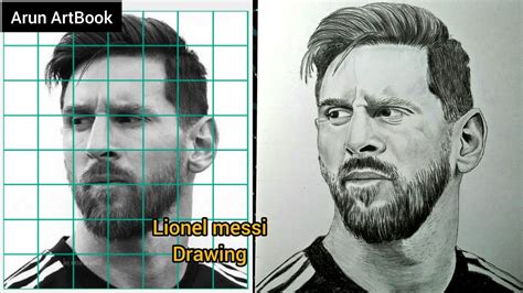 How To Draw Lionel Messi Grid Drawing Messi Drawing Football 2022