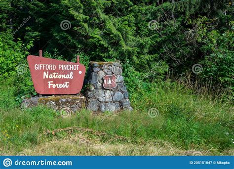 Ford Pinchot National Forest Sign Near Mt Rainier Editorial