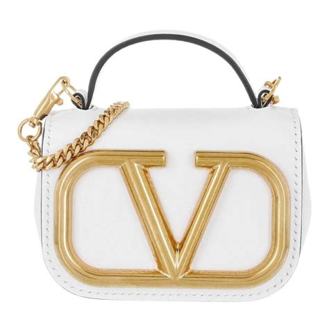 Valentino V Logo Mini Crossbody Bag White In Weiß Fashionette