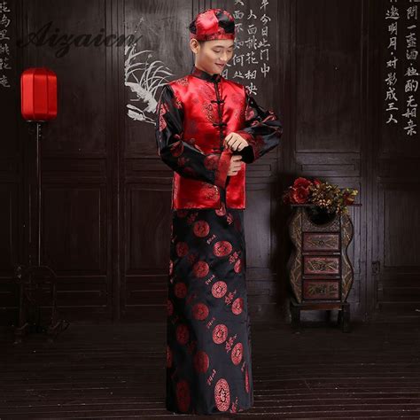 Groom Embroidery Chinese Traditional Costume Mens Clothing For Men Tang