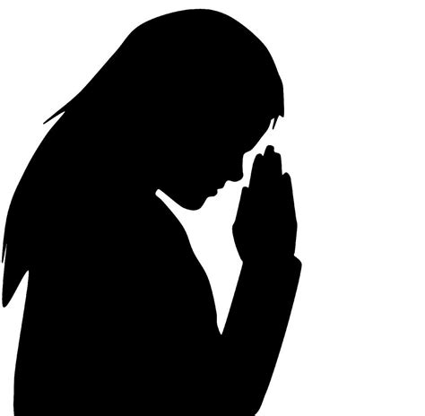 Silhouette Praying Woman Free Stock Illustrations Creazilla
