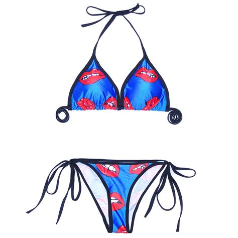 Buy Wholesale 2016 Woman Sexy Lips Digital Printing Bikinis For Women Push Up