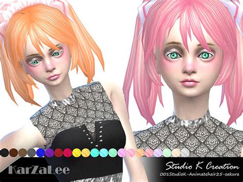 Studio K Creation Animate Hair 25 Sakura • Sims 4 Downloads
