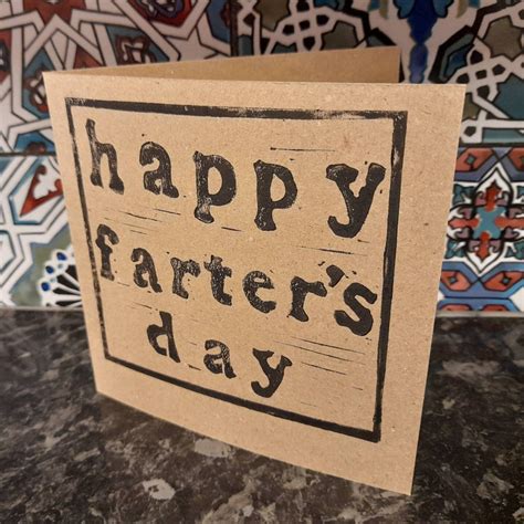 happy farter s day card fathers day hand printed etsy
