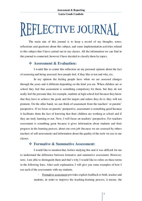 Example Journal Writing Essay