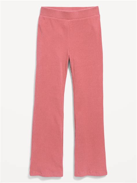 Cozy High Waisted Rib Knit Flared Pants For Girls Old Navy
