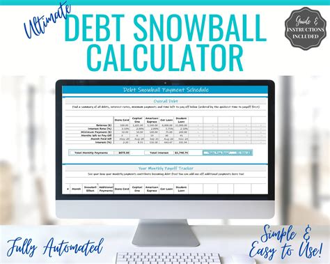 Debt Snowball Calculator Debt Payoff Tracker Spreadsheet Excel