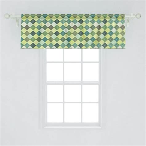 Ambesonne Plaid Window Valance Traditional Argyle Pattern In Pastel