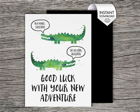 Farewell Card Goodbye Card Good Luck With Your New Adventure Printable Card Etsy Farewell