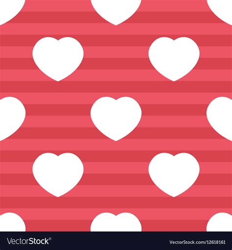 Pink Stripes And White Hearts Seamless Pattern Vector Image