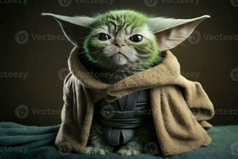 Cat Jedi Master Illustration 23968844 Stock Photo At Vecteezy