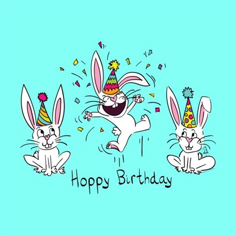 Hoppy Birthday Bunny Birthday Wishes Home Fine Art Print