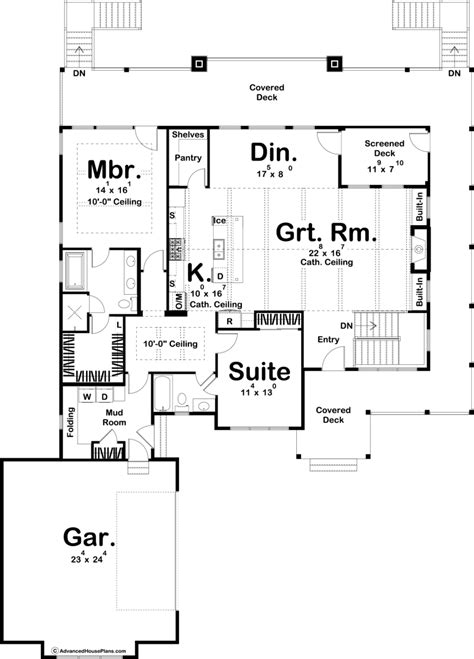 One Story Lake House Plans