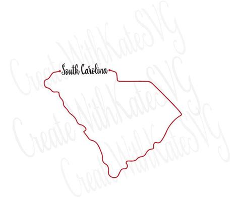 South Carolina State Outline Svg Sc Outline Etsy