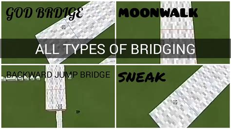 All Types Of Bridging In Minecraft Youtube
