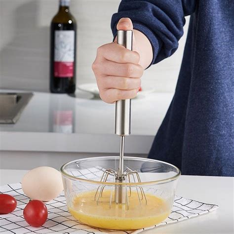Semi Automatic Mixer Egg Beater Stainless Steel Manual Whisk Hand