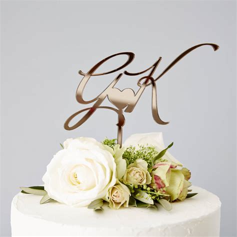 Elegant Personalised Initials Wedding Cake Topper By Sophia Victoria Joy