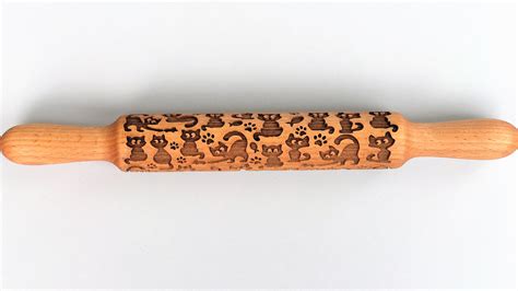 Funny Cats Embossing Rolling Pin Laser Engraved Rolling Pin Etsy