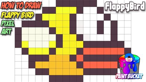 Bird Pixel Art Grid Easy Flappy Bird Pixel Art Brik Pixel Art Grid My