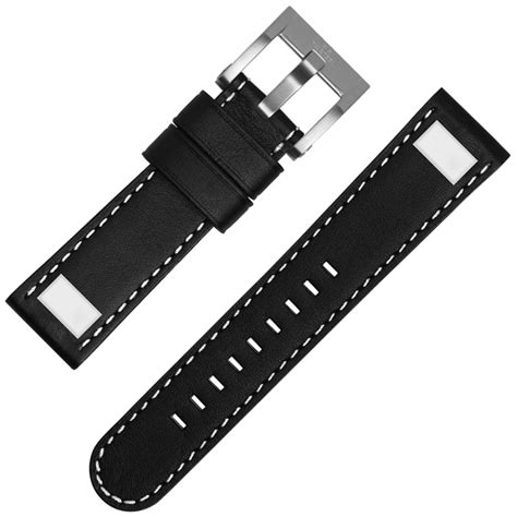 Tw Steel Universal Watch Strap Black Leather Square Stud 22mm